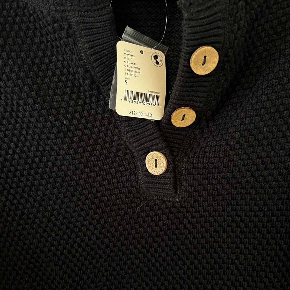 Free People Black Knit Button Henley Sweater Set - Picture 3 of 4